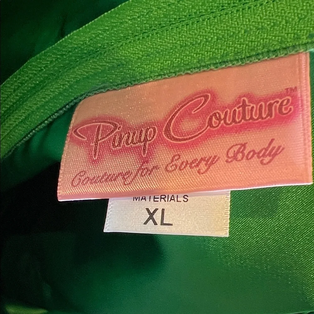 Pinup Couture Vibrant Green Haley Peplum Blouse Size XL - Picture 4 of 5